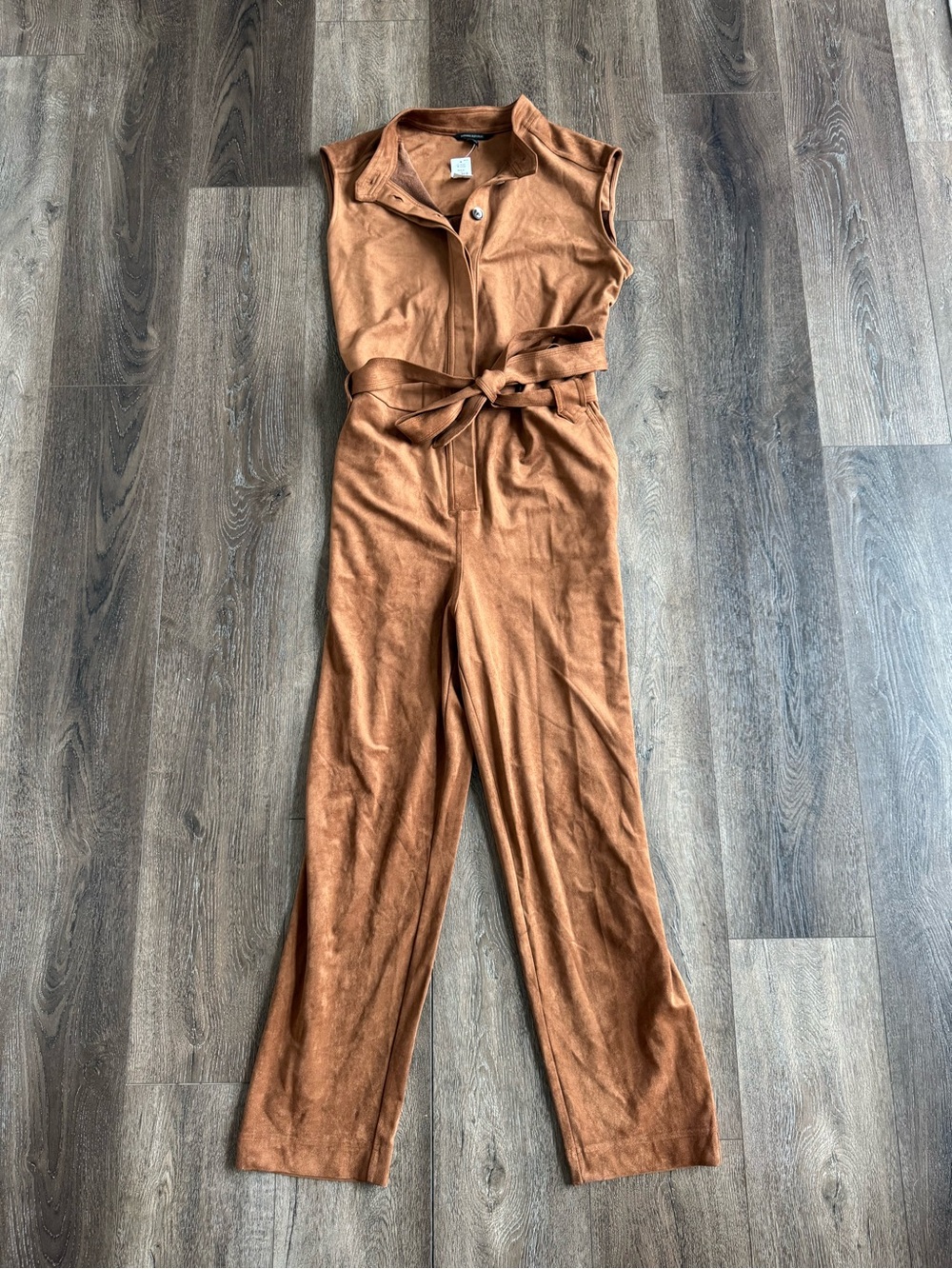 Banana Republic Rust Brown Sleeveless Tie-Waist Jumpsuit Women’s Size 12 TALL